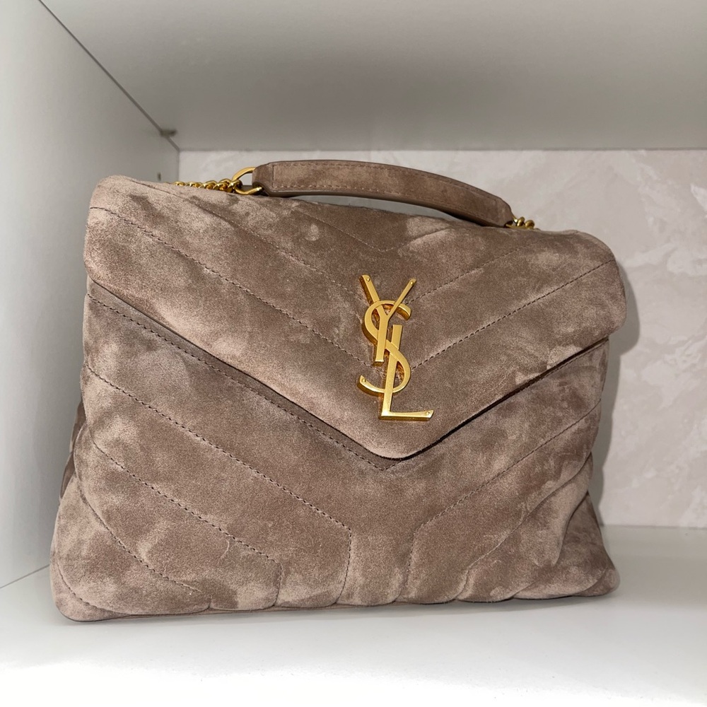 LOULOU SMALL CHAIN BAG IN QUILTED "Y" SUEDE